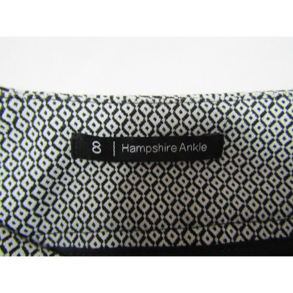 Talbots Hampshire Ankle Black/Whit Square Geometric Tapered Pants Womens size 8 - Picture 6 of 10